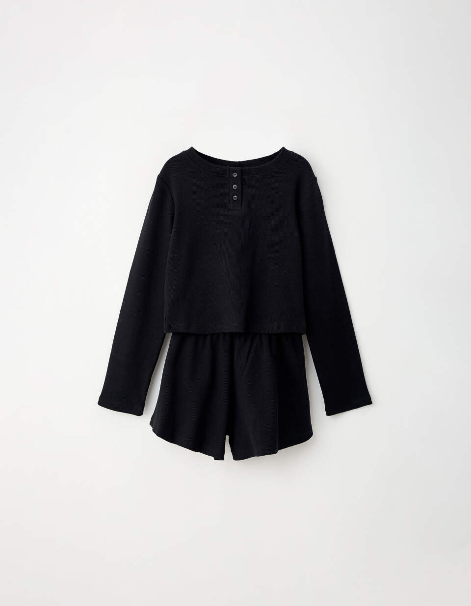 Трикотажная пижама в рубчик для девочек Sela