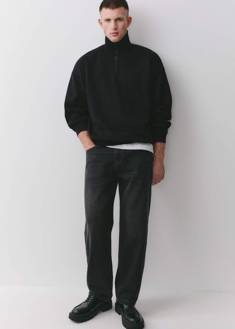 Свитшот Oversize fit с воротником  
