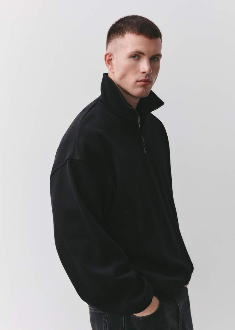 Свитшот Oversize fit с воротником  