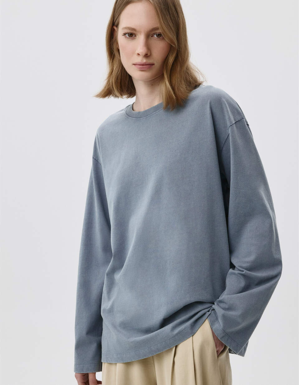 Лонгслив ANNA OVERSIZE FIT с эффектом кислотной стирки