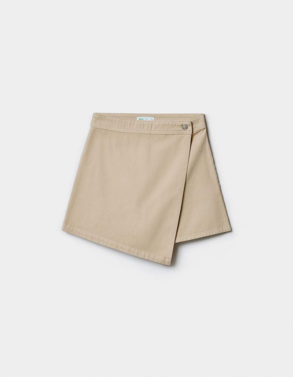 Джинсовая мини юбка-шорты с запахом