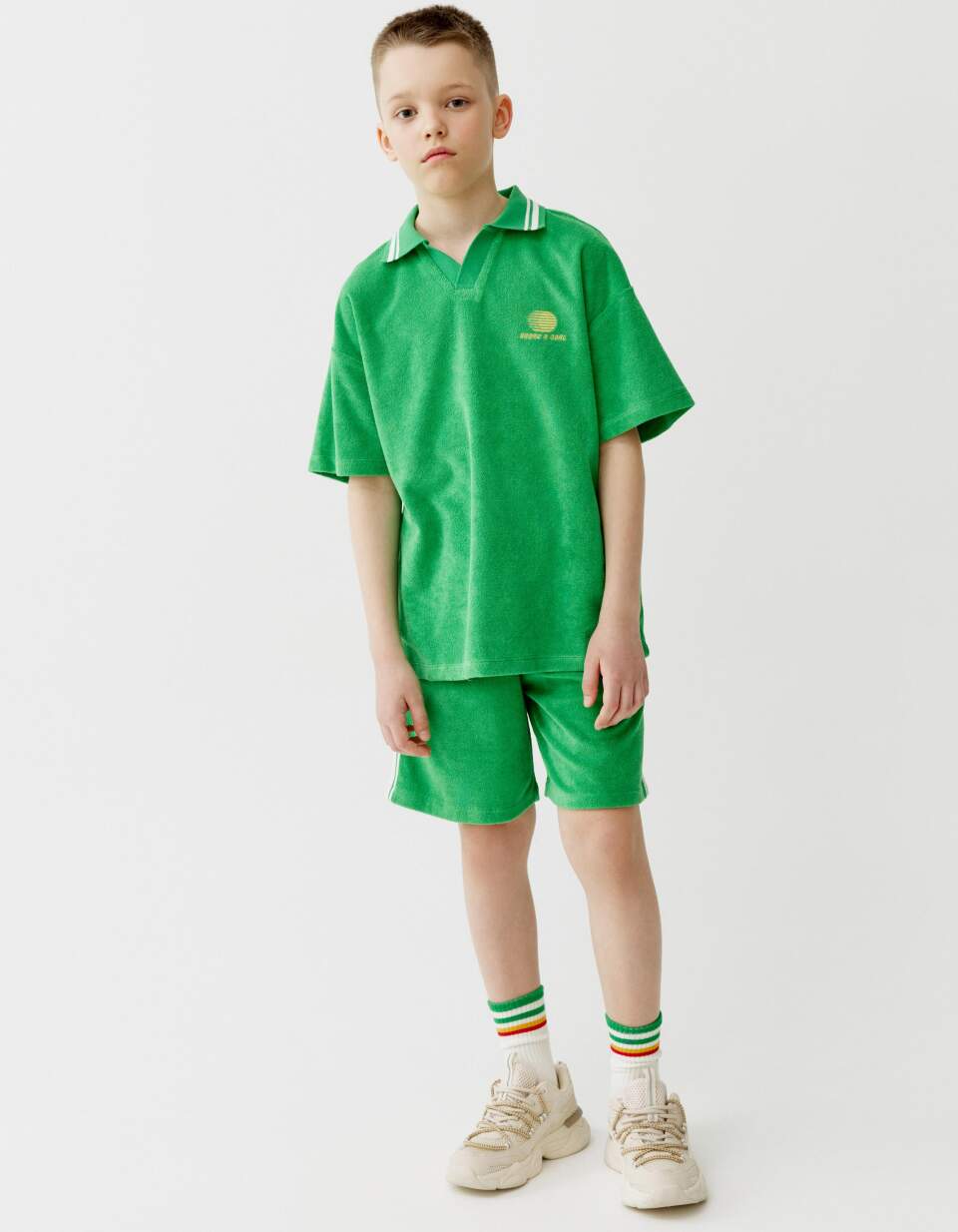 Махровые шорты с лампасами для мальчиков