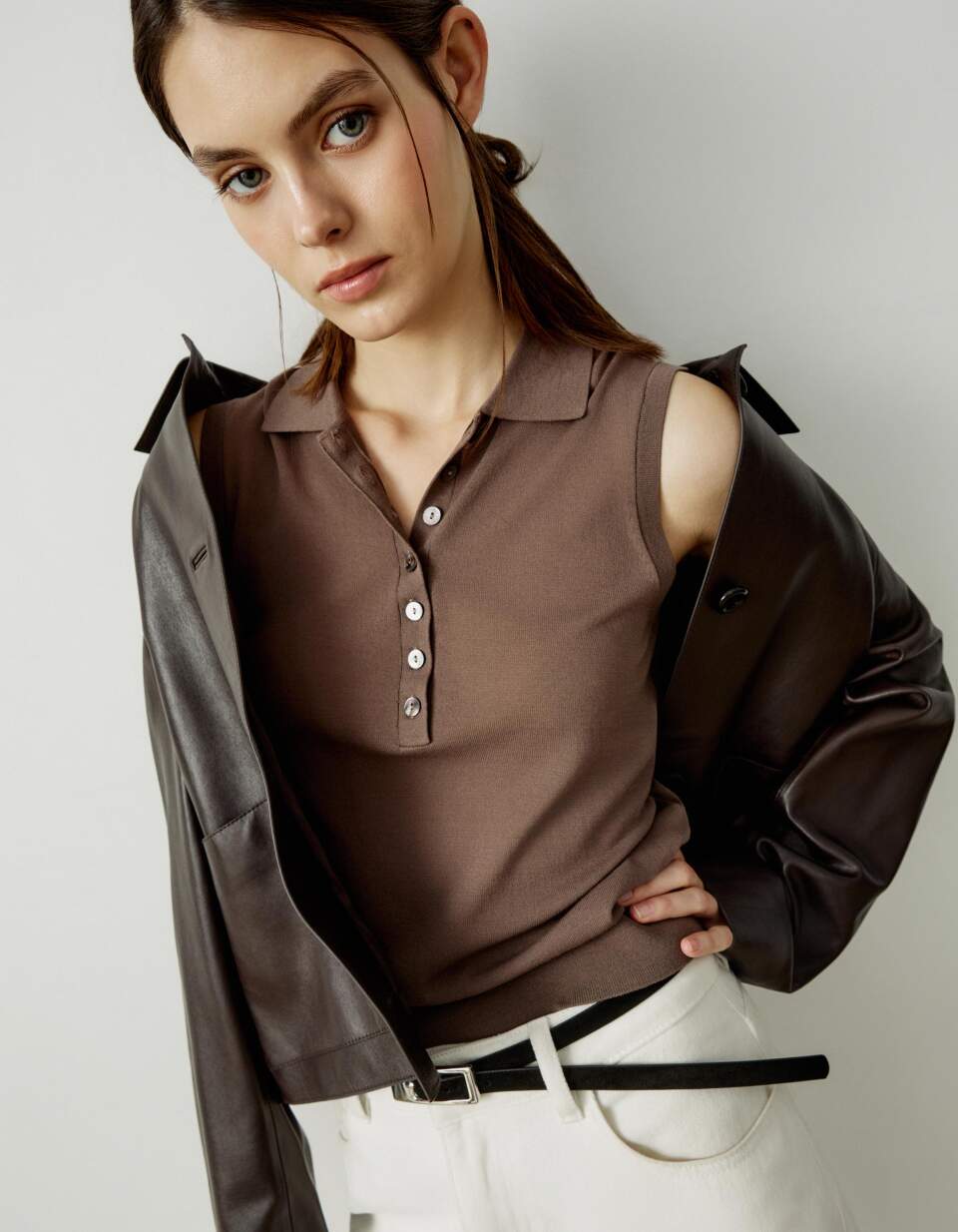 Вязаный топ из смесового лиоцелла премиум качества