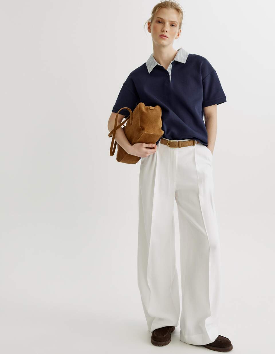 Широкие брюки из смесовой вискозы