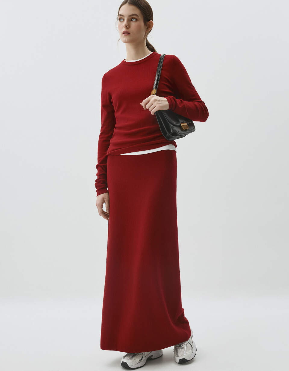 Вязаная юбка макси