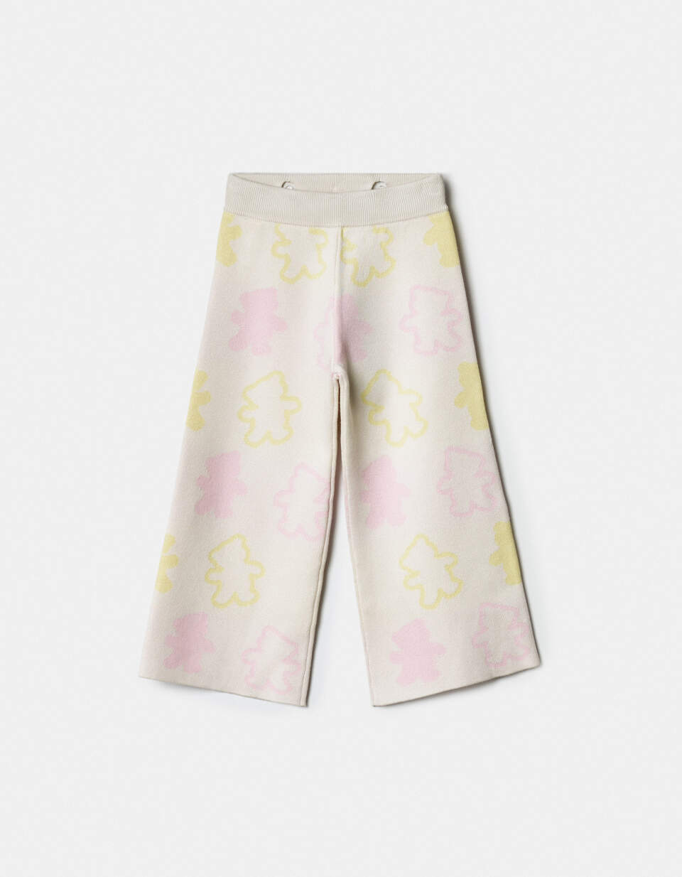 Вязаные широкие брюки с принтом для девочек