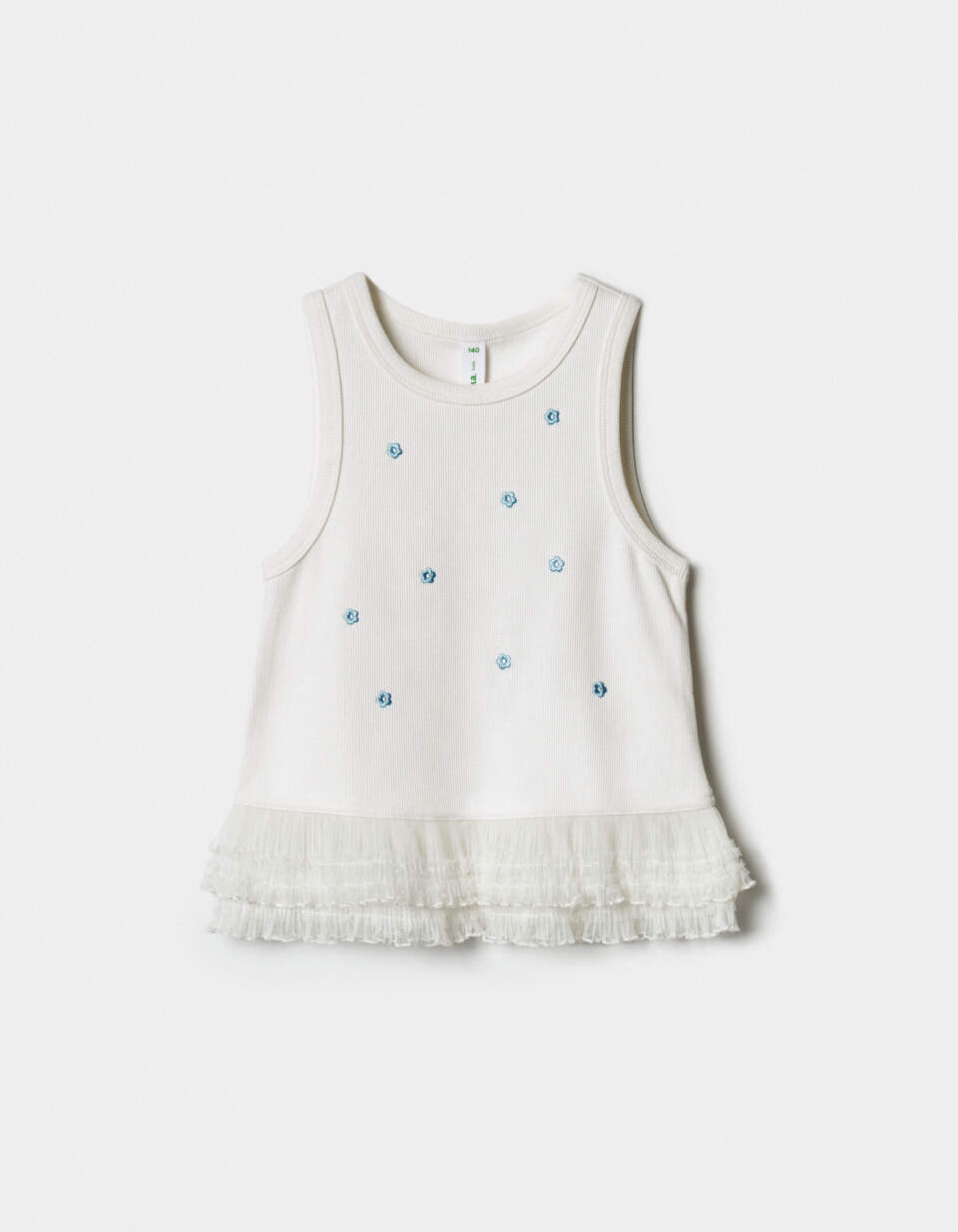 Топ с вышивкой и кружевными оборками для девочек