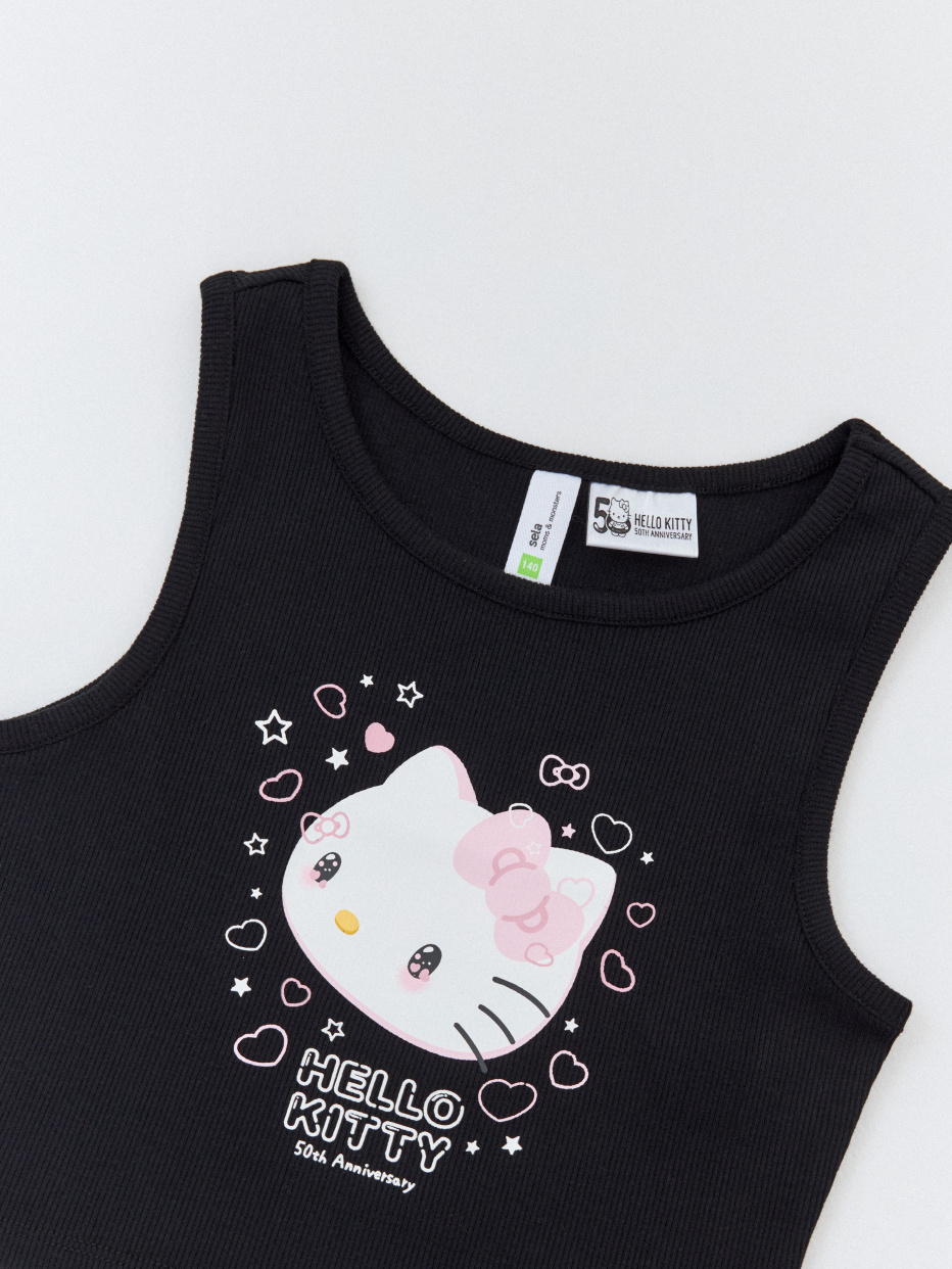 Топ с принтом Hello Kitty для девочек, фото - 3
