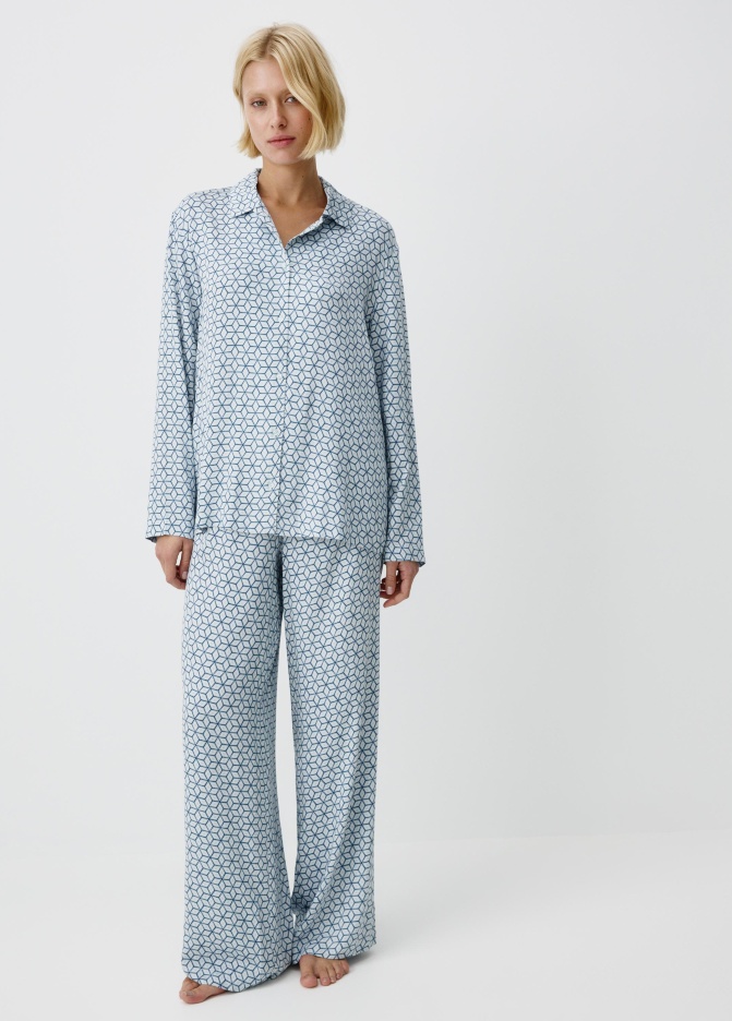 Пижама с геометричным принтом из вискозы