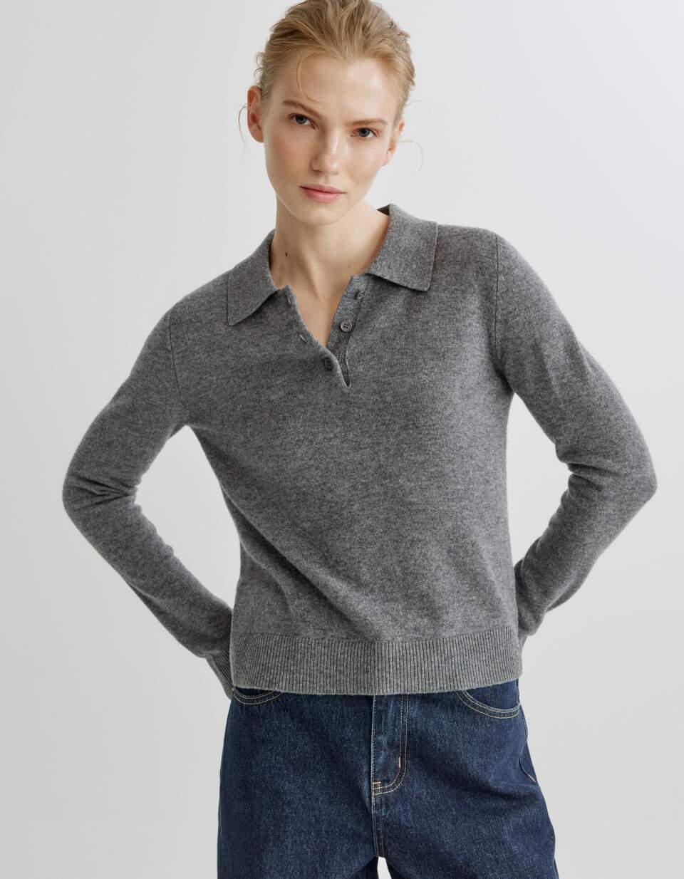 Джемпер-поло из 100% шерсти