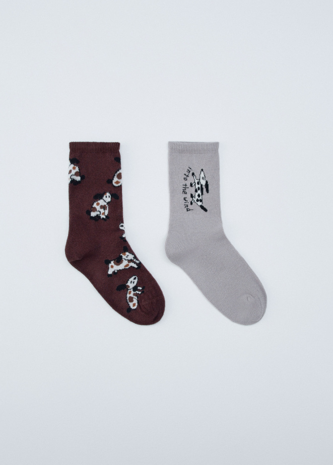 Набор из 2 пар носков с принтом для мальчиков