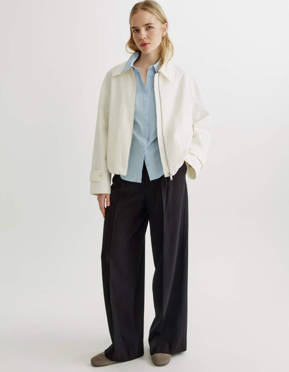 Широкие брюки из смесовой вискозы