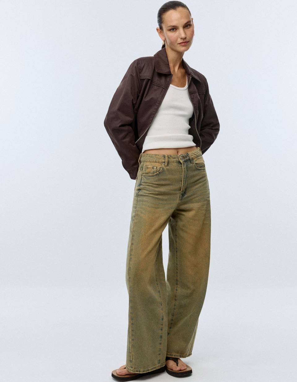 Джинсы Wide Leg с тинтом