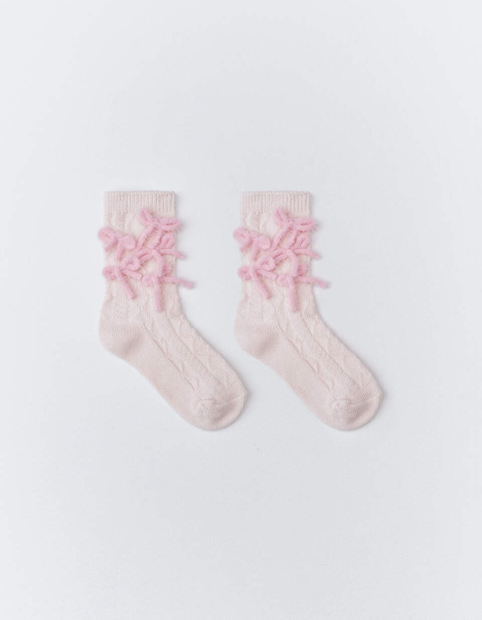 Вязаные носки с бантиками для девочек