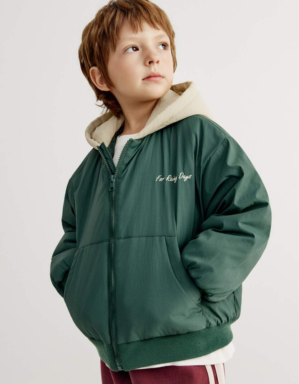 Бомбер оверсайз с капюшоном для мальчиков