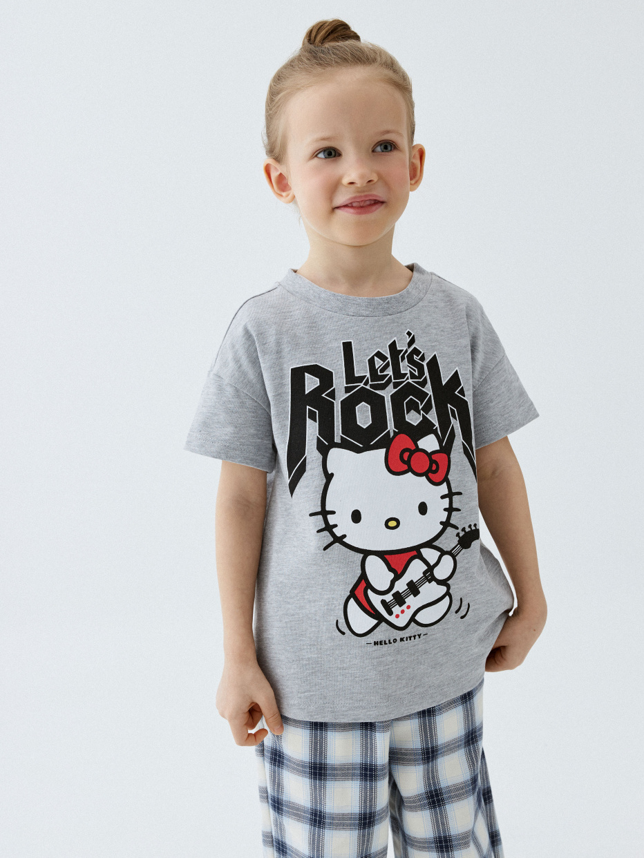 Футболка с принтом Hello Kitty для девочек, фото - 1