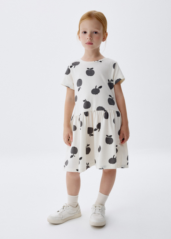 Трикотажное платье с принтом для девочек