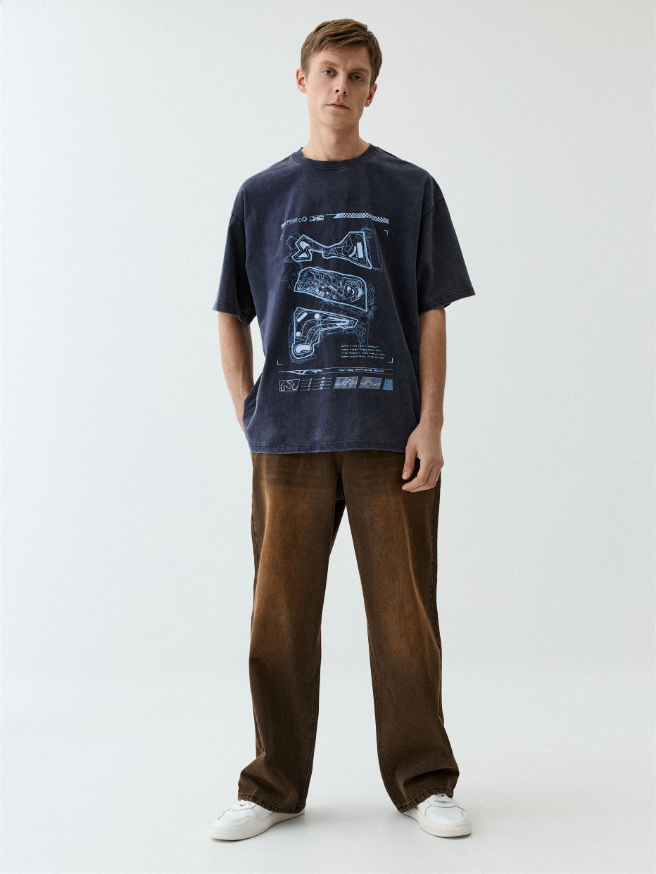 Коричневые джинсы WIDE LEG, фото - 1