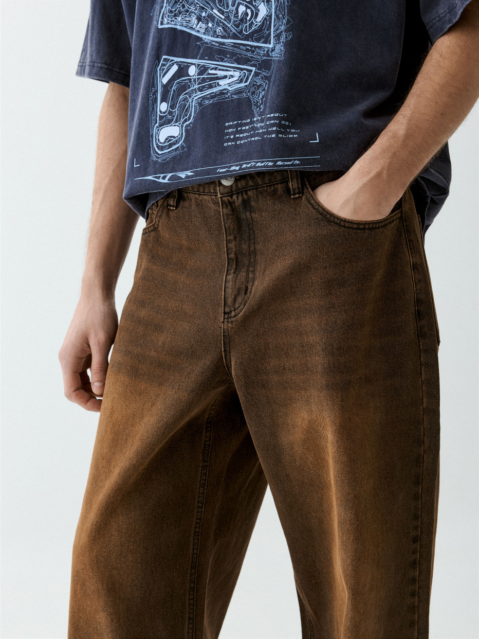 Коричневые джинсы WIDE LEG, фото - 2