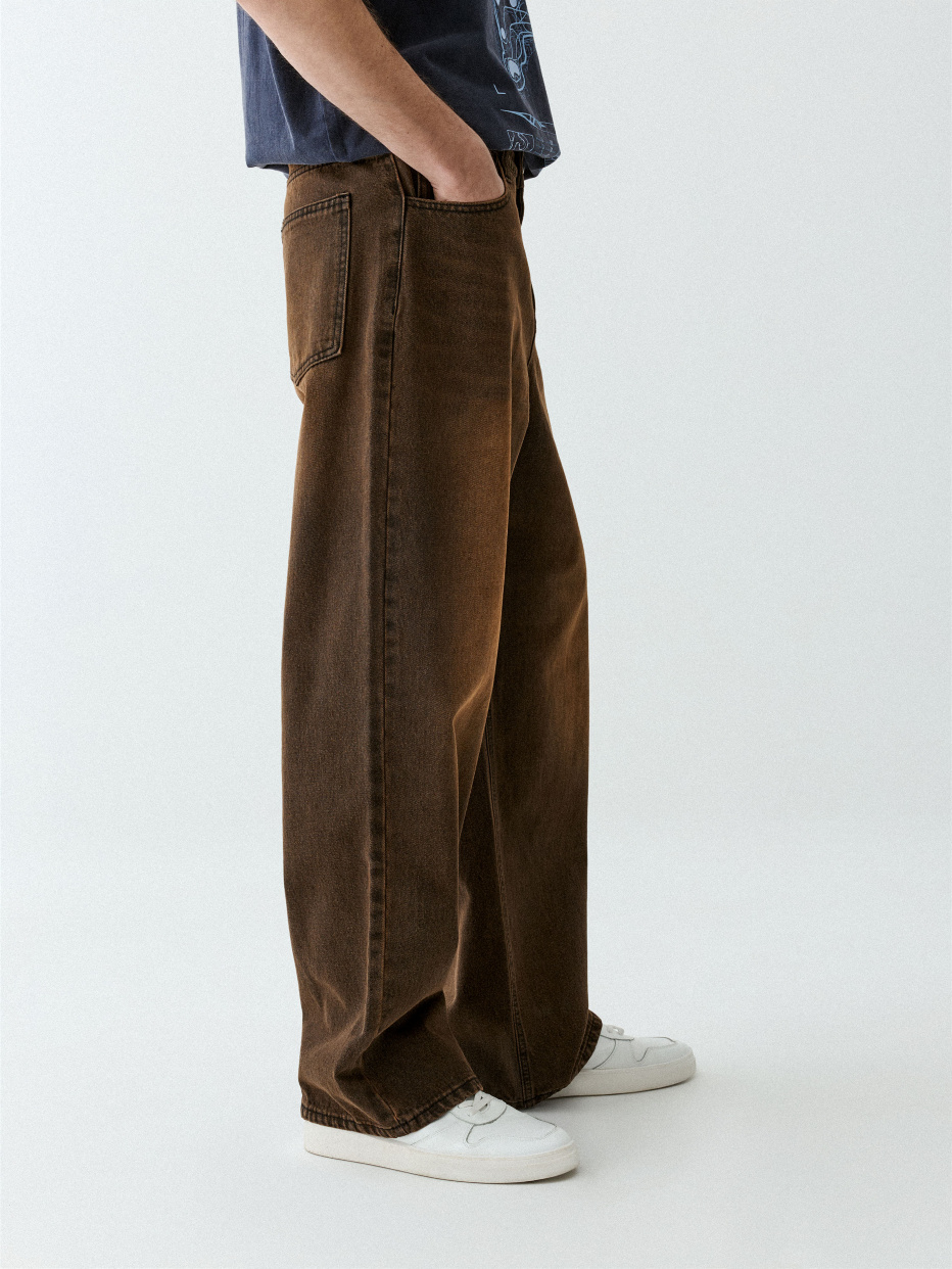 Коричневые джинсы WIDE LEG, фото - 4