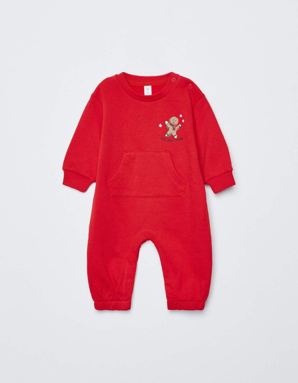 Новогодний комбинезон из футера с начесом для малышей