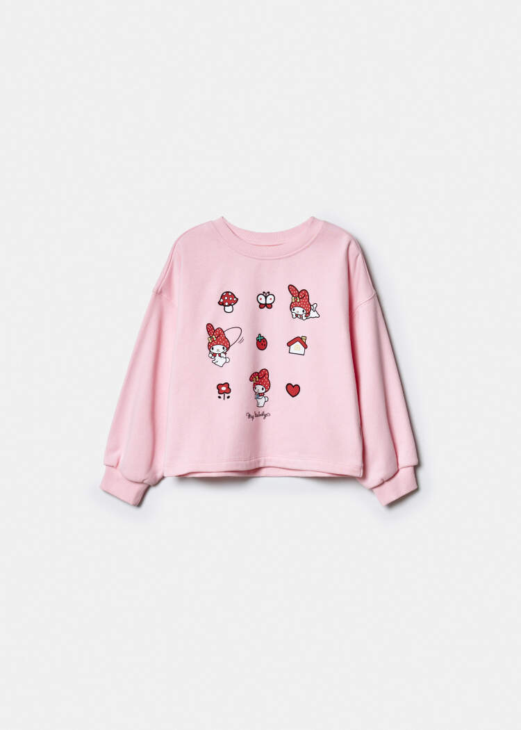Свитшот оверсайз с принтом Hello Kitty My Melody для девочек 