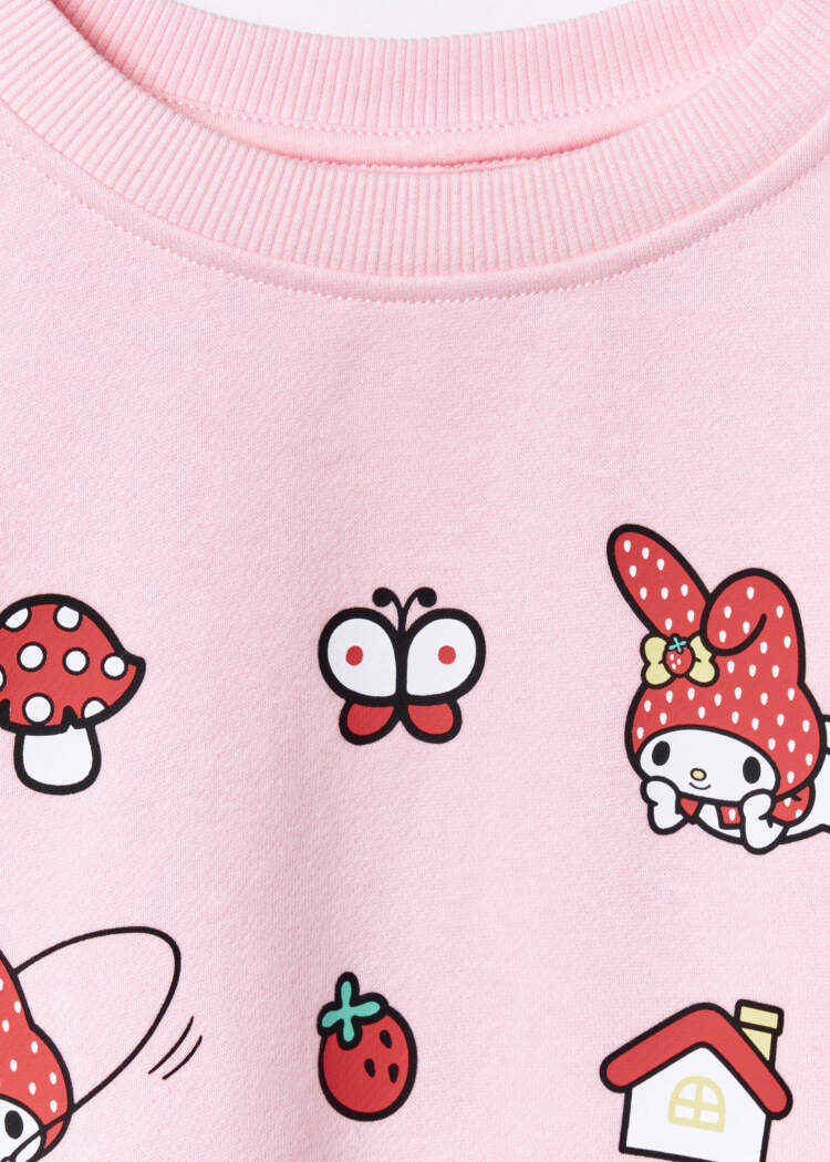 Свитшот оверсайз с принтом Hello Kitty My Melody для девочек 