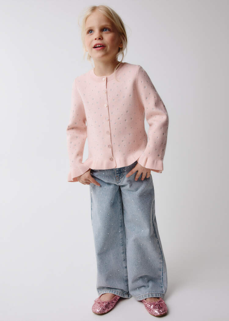 Кардиган с оборками для девочек 