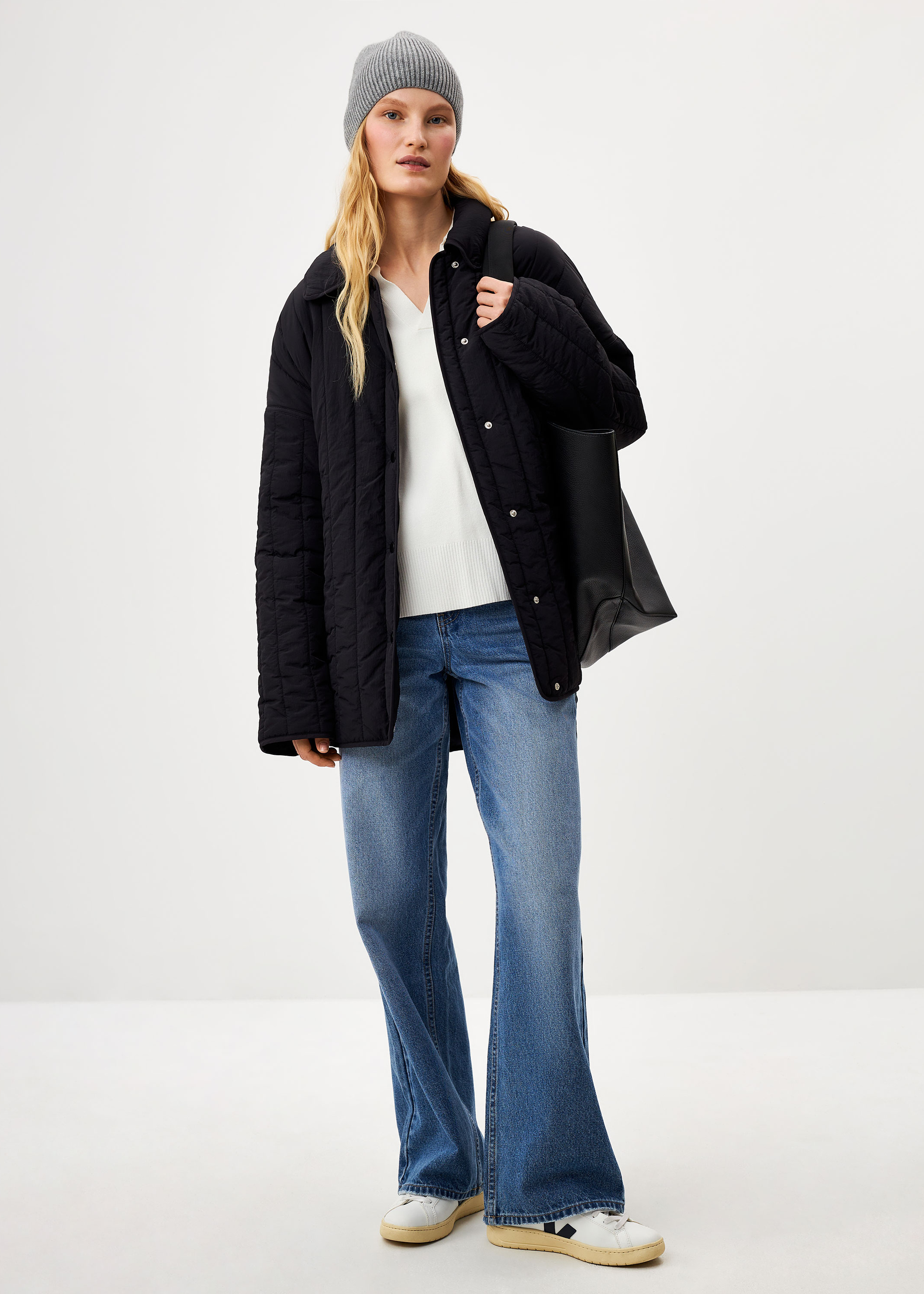 Джинсы wide leg с косой застежкой цвет: голубой индиго