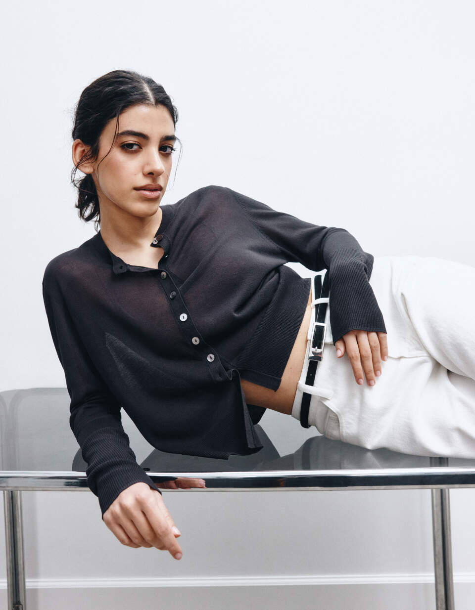 Вязаный кардиган из смесового лиоцелла премиум качества