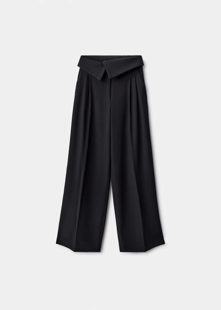 Широкие брюки с отложным поясом 