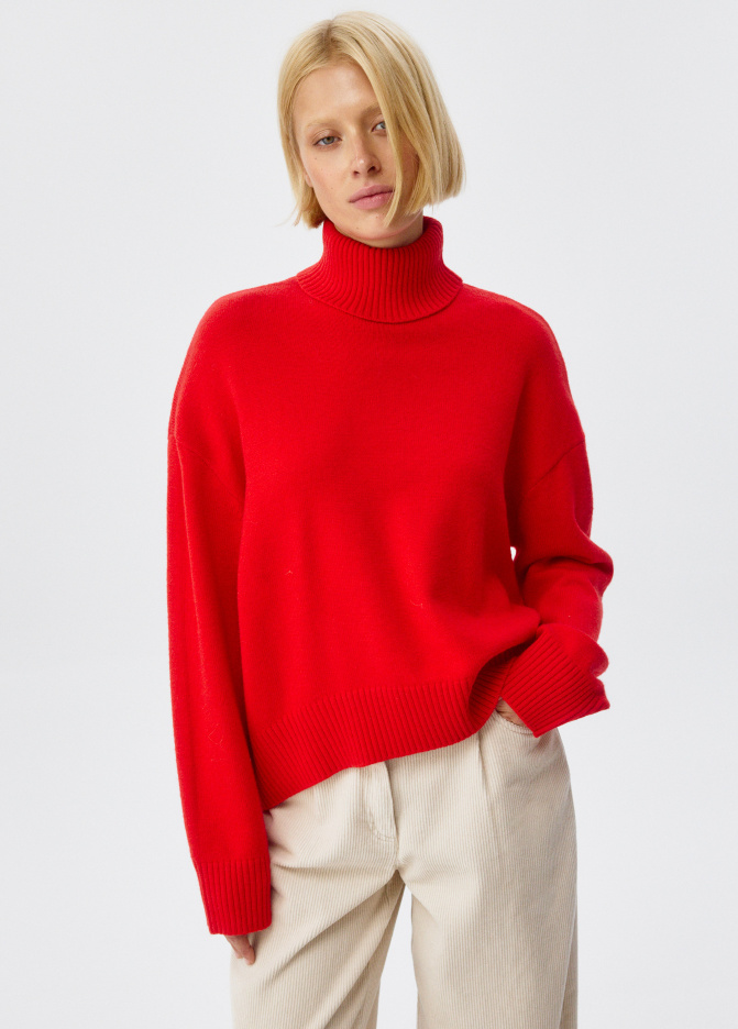 Джемпер оверсайз с содержанием шерсти