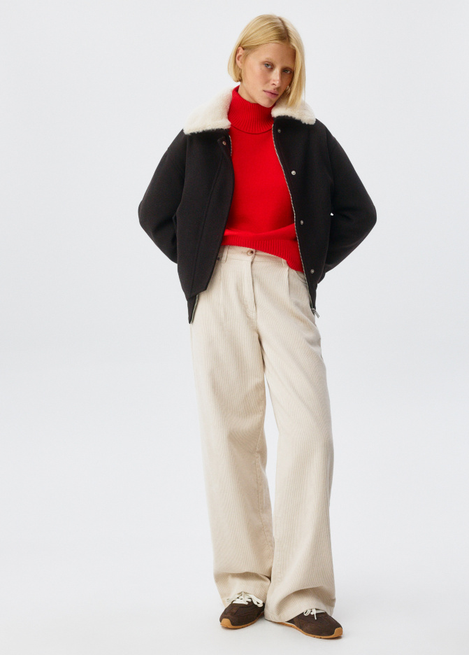 Джемпер оверсайз с содержанием шерсти