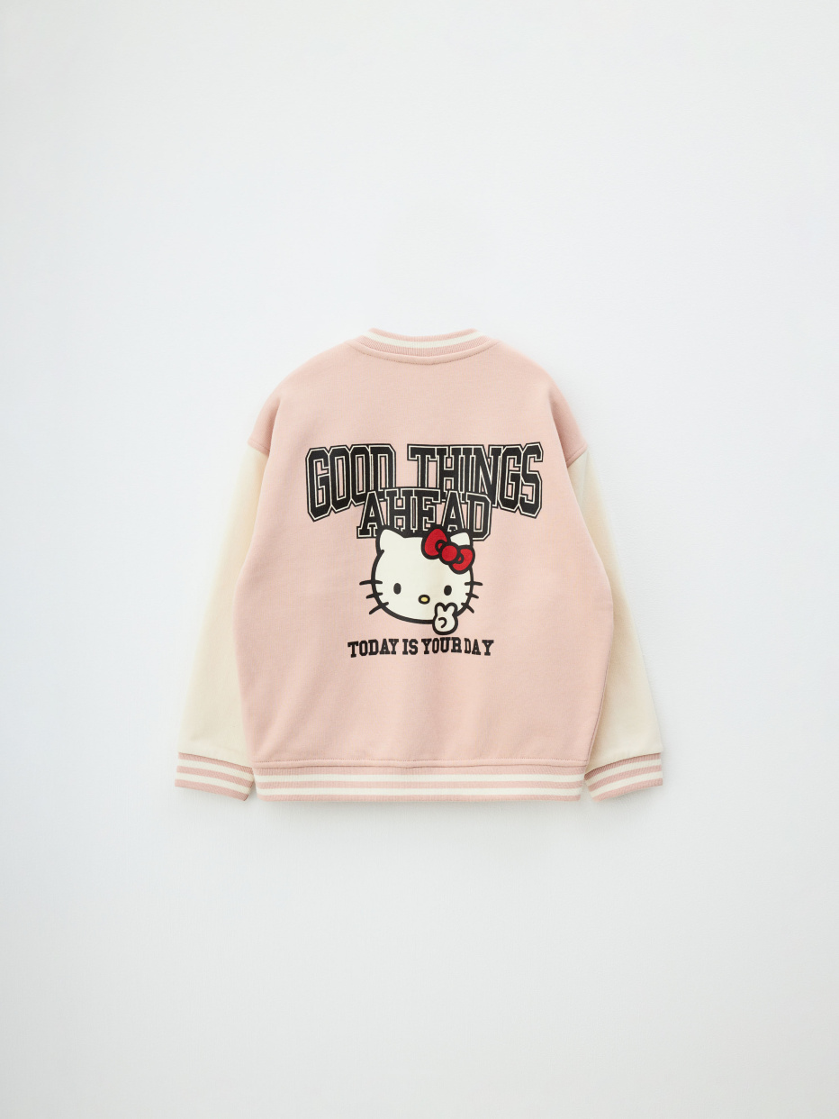 Бомбер в стиле преппи с принтом Hello Kitty для девочек, фото - 5