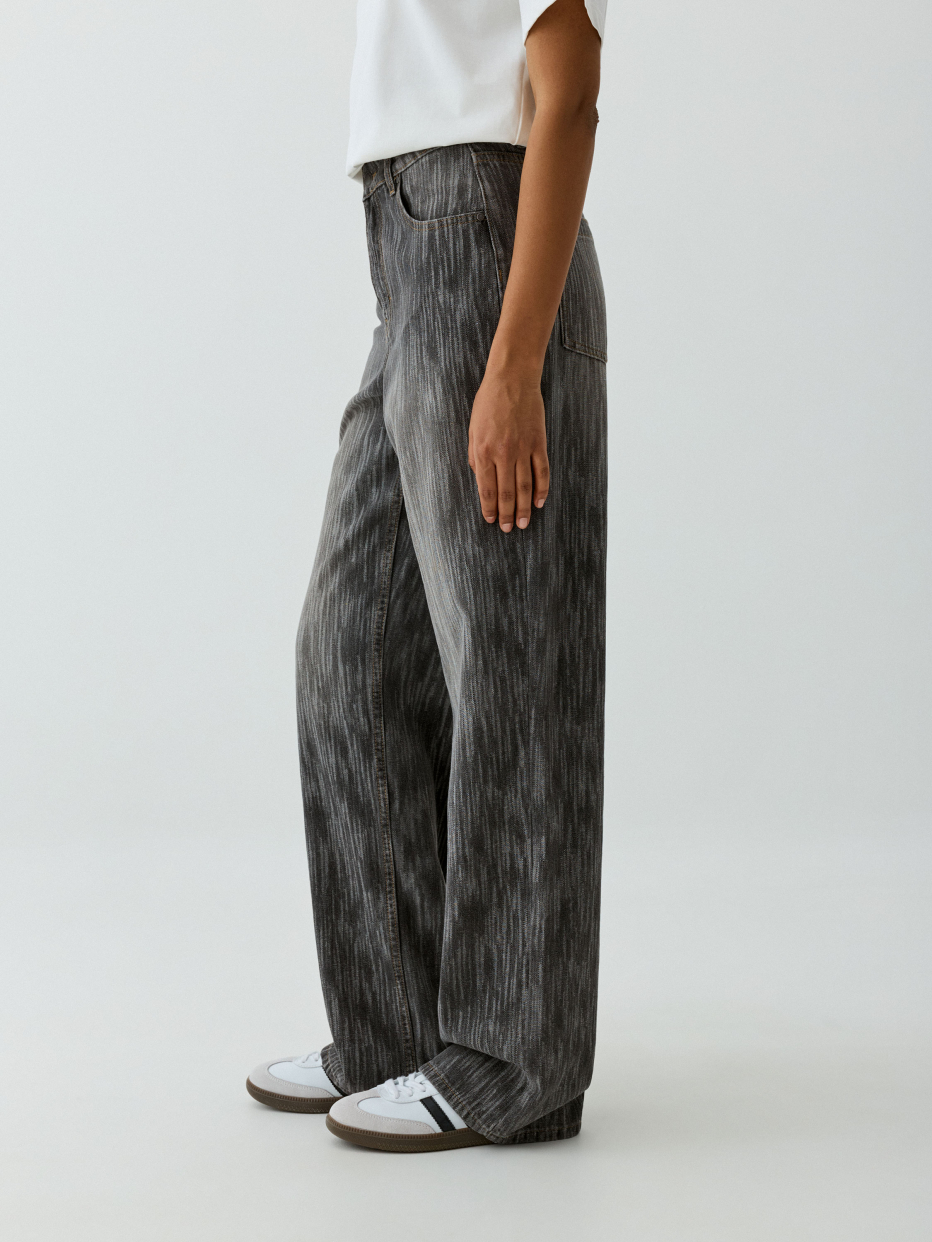 Джинсы Wide Leg из жаккардового денима, фото - 3