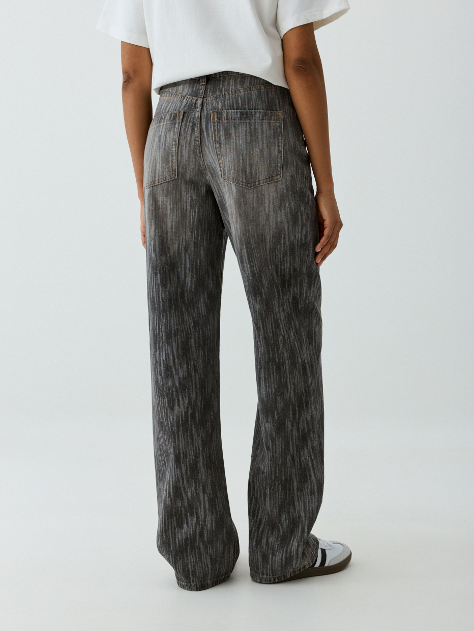 Джинсы Wide Leg из жаккардового денима, фото - 4