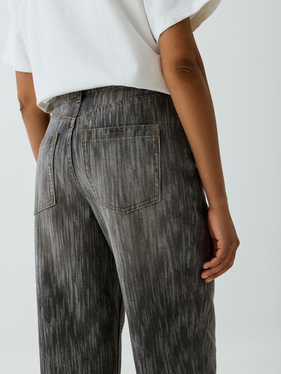 Джинсы Wide Leg из жаккардового денима, фото - 5