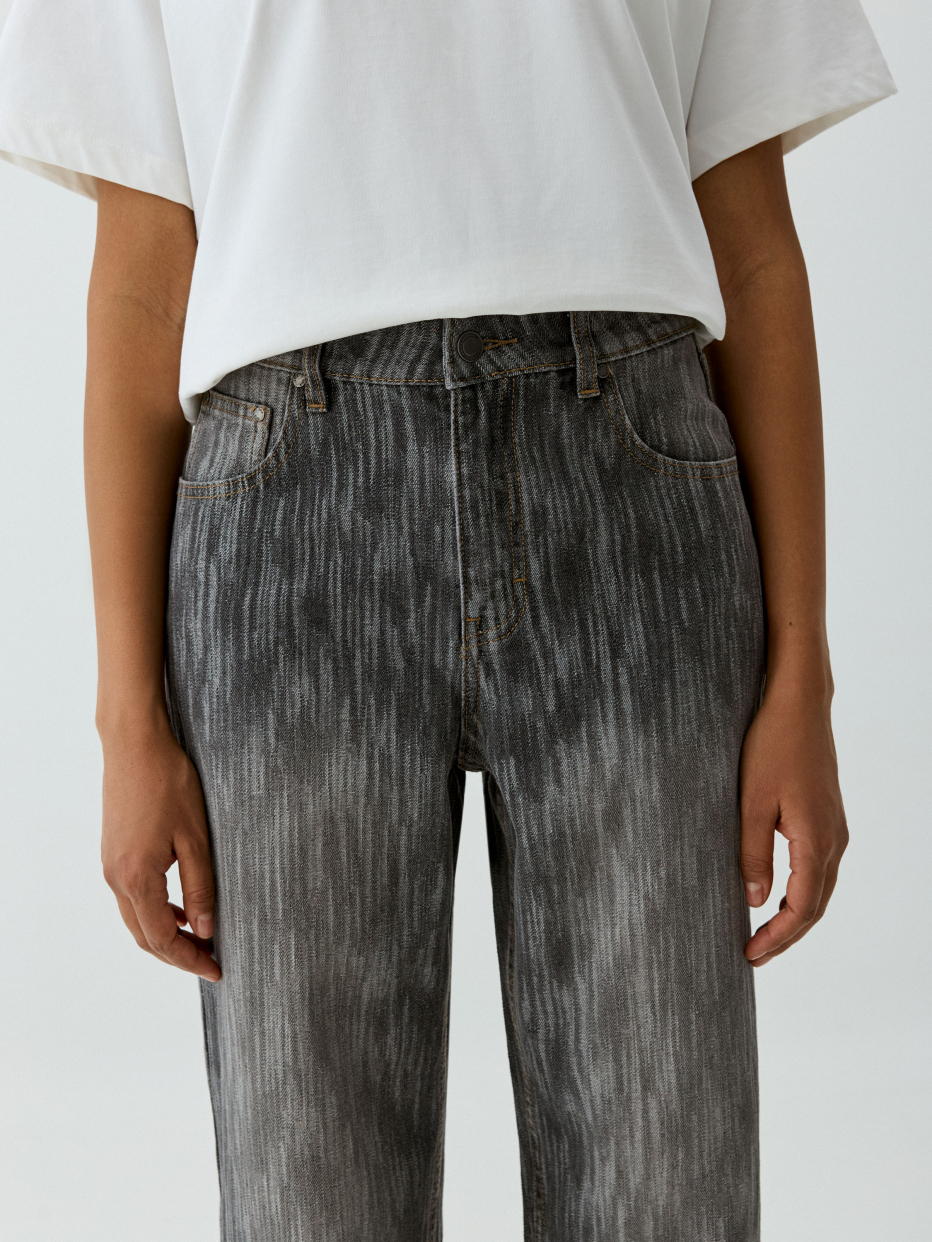 Джинсы Wide Leg из жаккардового денима, фото - 6