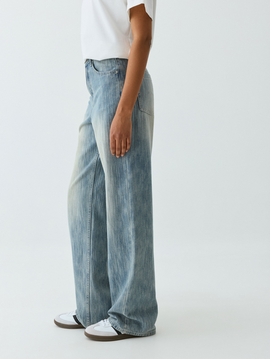 Джинсы Wide Leg из жаккардового денима, фото - 6