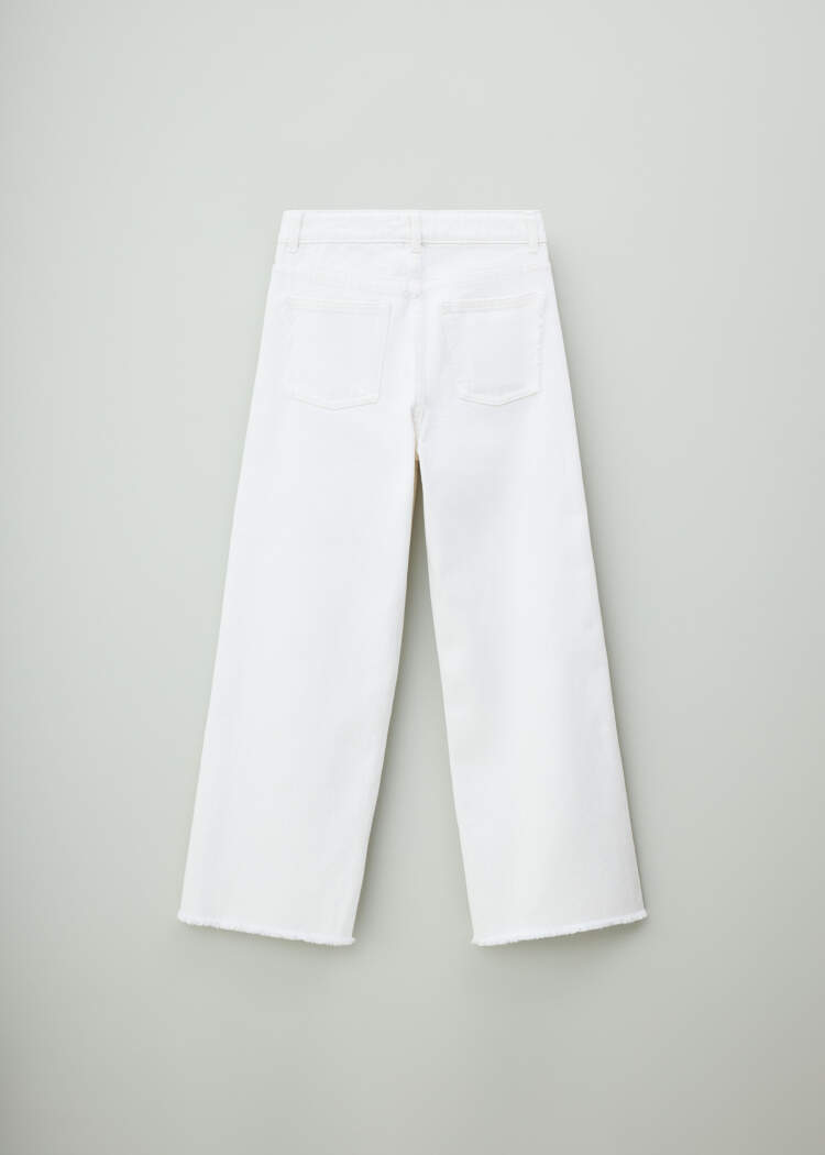 Рваные джинсы Wide leg для девочек 