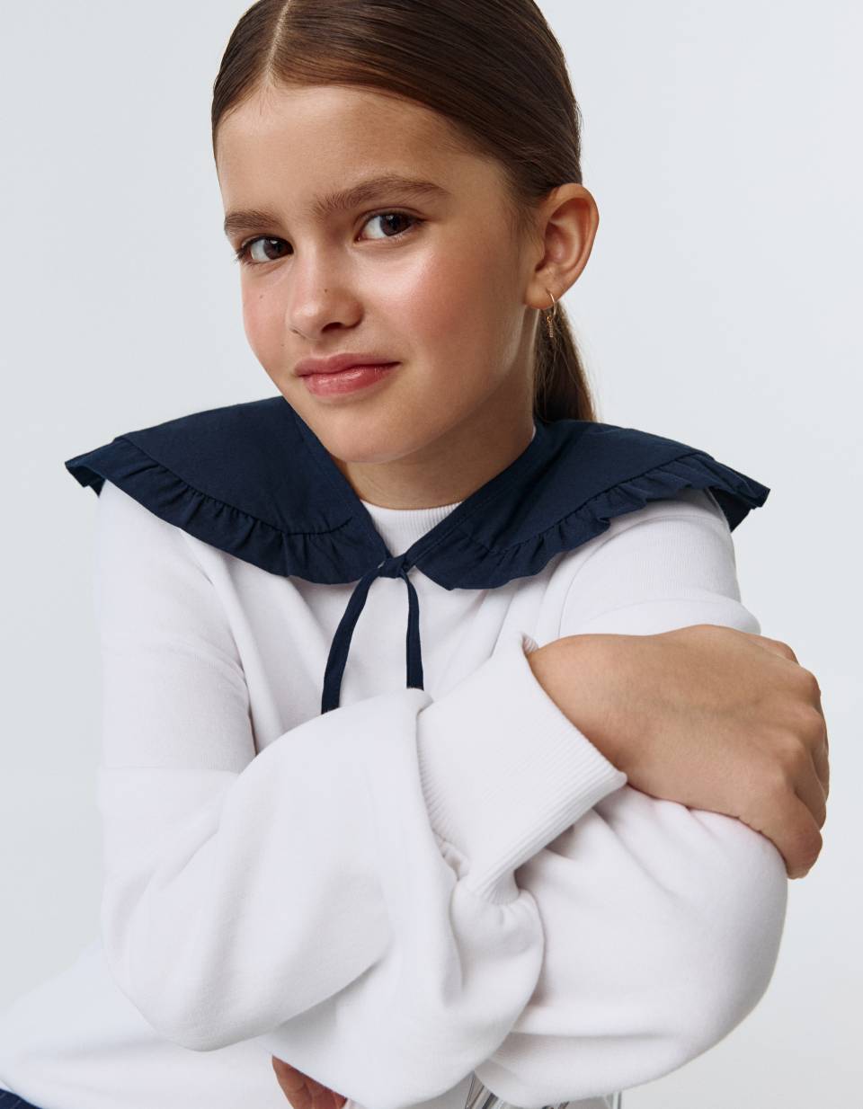 Свитшот с воротником для девочек