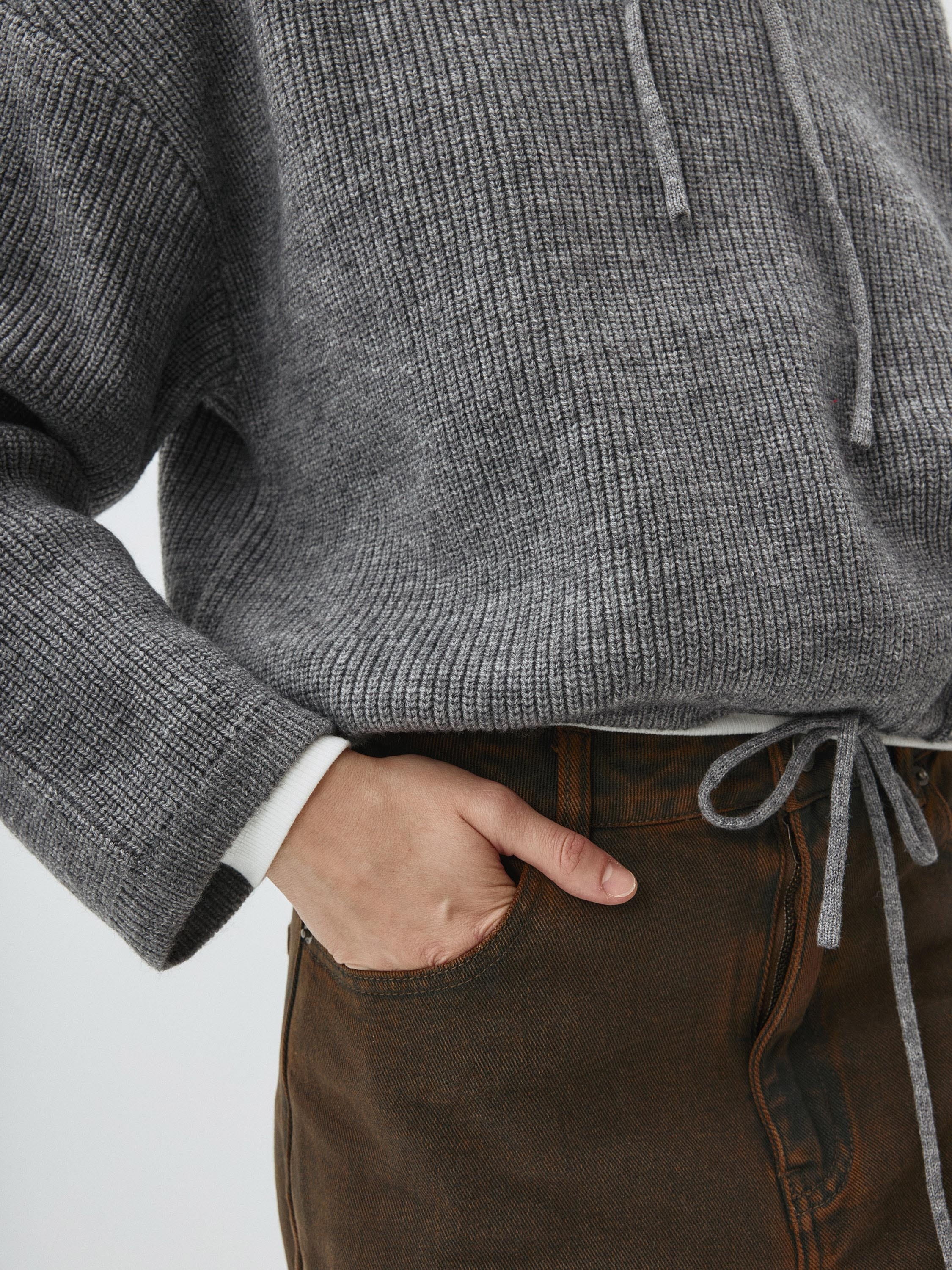 Zara knit zip up sweatshirt deals