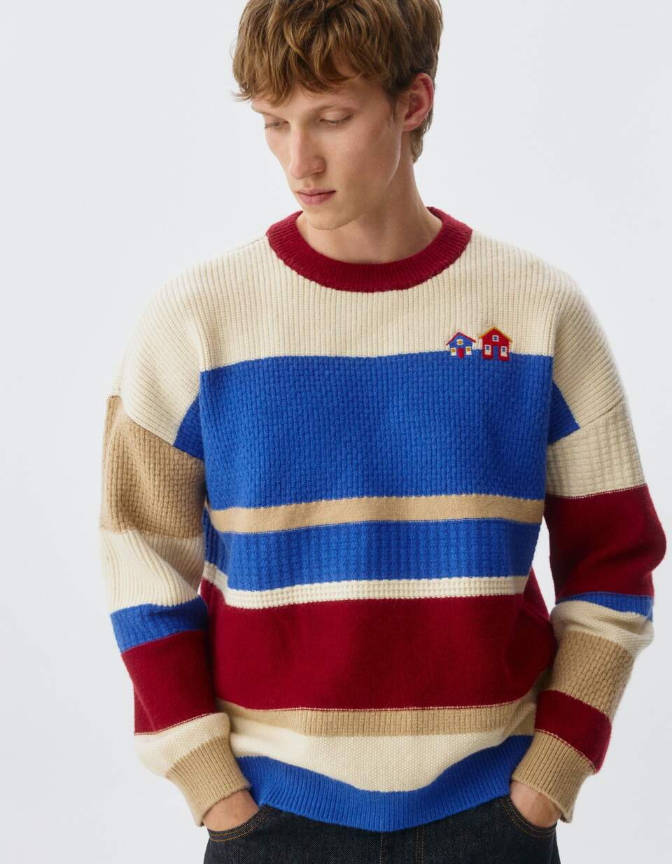 Джемпер оверсайз в стиле колор-блок