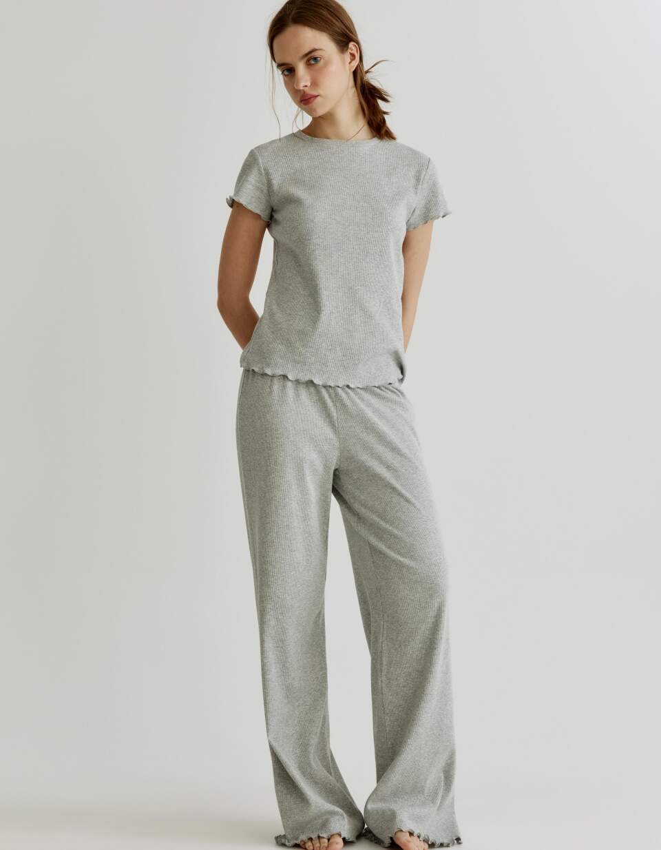 Домашние брюки в рубчик