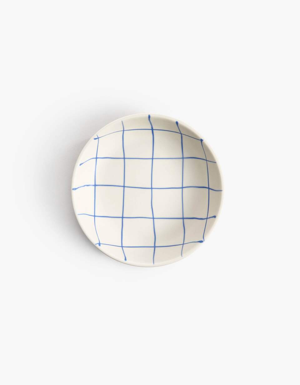 Глубокая тарелка из каменной керамики в клетку