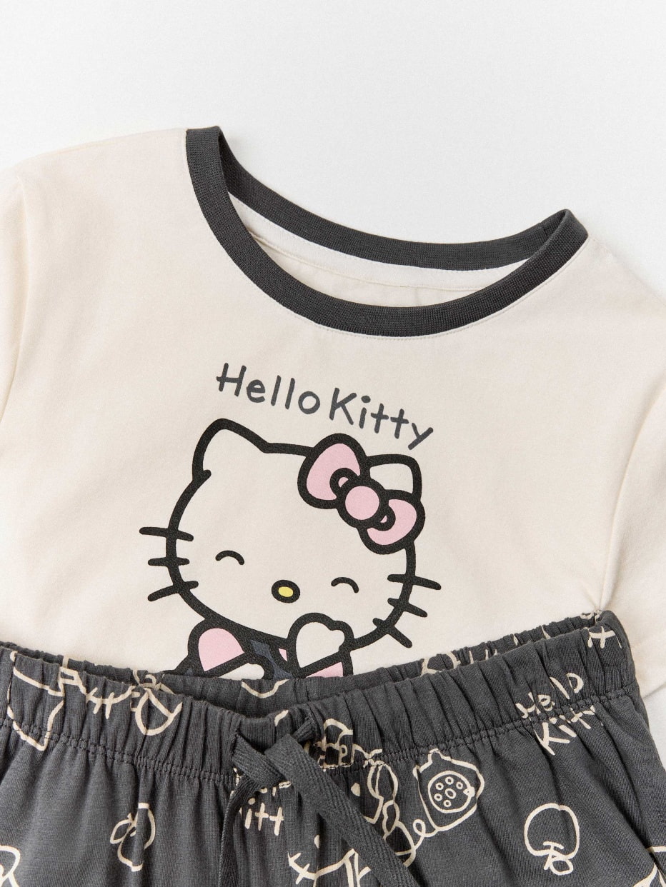 Пижама с принтом Hello Kitty для девочек, фото - 3