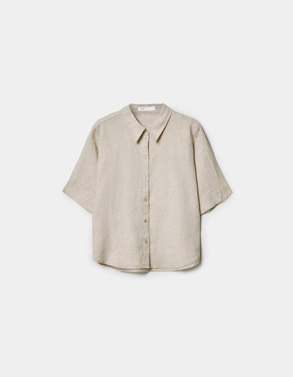 Укороченная рубашка оверсайз из льна