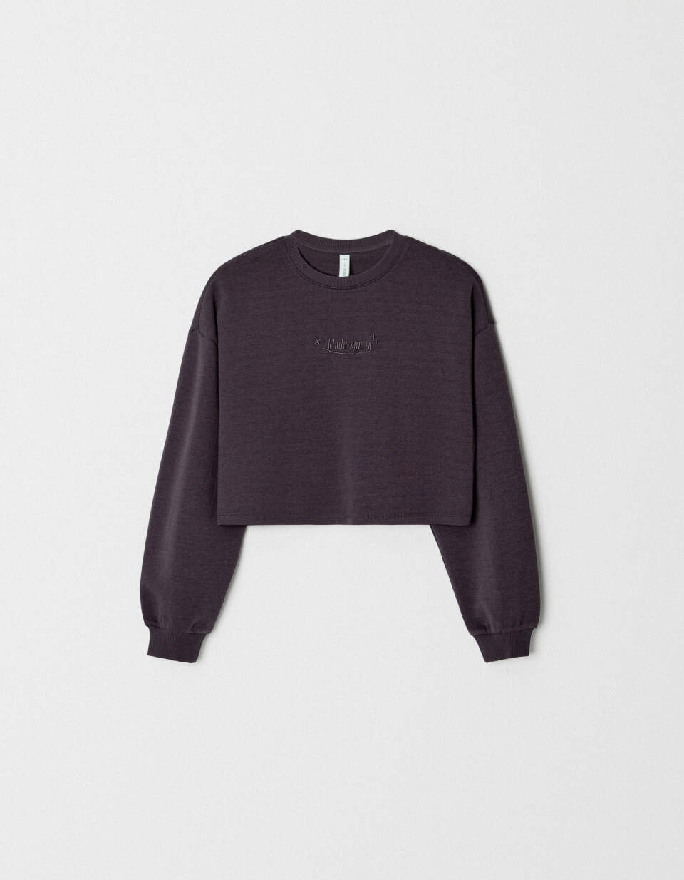 Укороченный свитшот с вышивкой для девочек