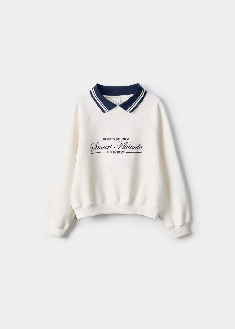 Свитшот с воротником для девочек 