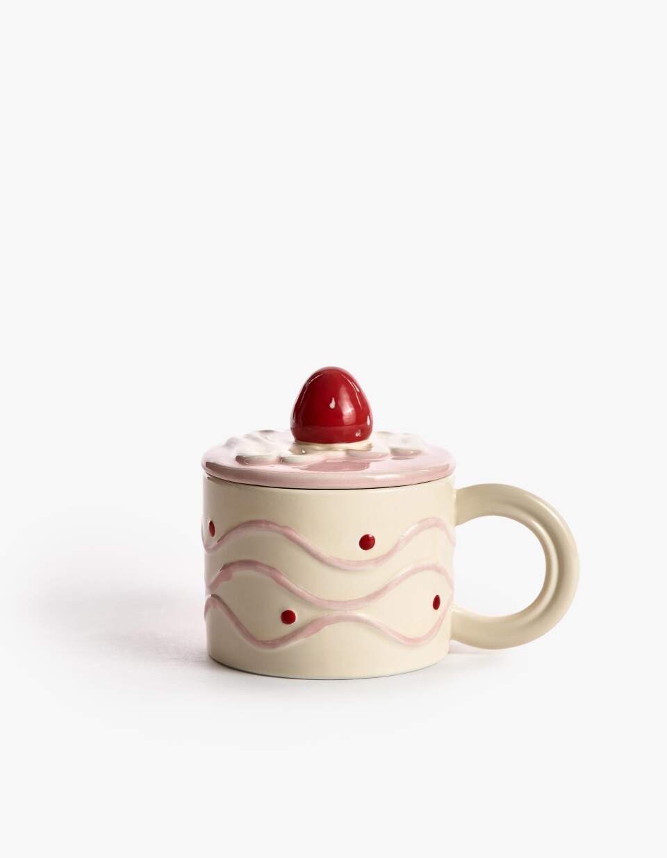 Детская кружка из майолики с крышкой